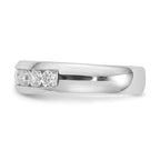 14K White Gold 7-Stone 3/4 carat Round Diamond Complete Channel Band