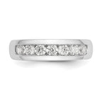 14K White Gold 7-Stone 3/4 carat Round Diamond Complete Channel Band