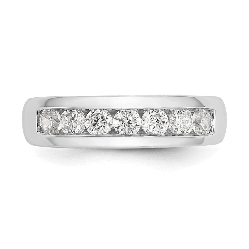 14K White Gold 7-Stone 3/4 carat Round Diamond Complete Channel Band