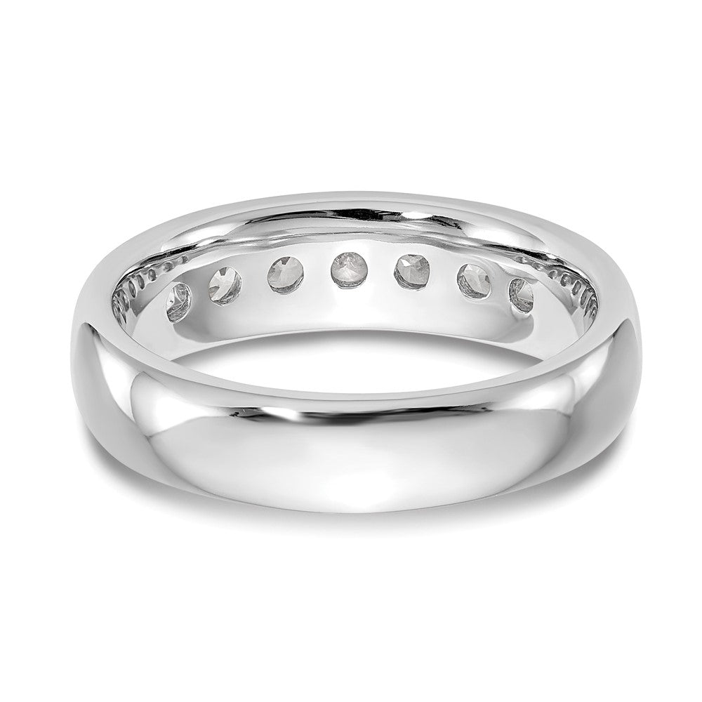 14K White Gold 7-Stone 3/4 carat Round Diamond Complete Channel Band