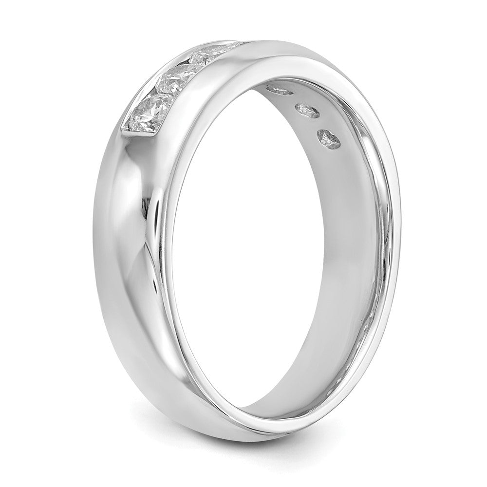 14K White Gold 7-Stone 3/4 carat Round Diamond Complete Channel Band