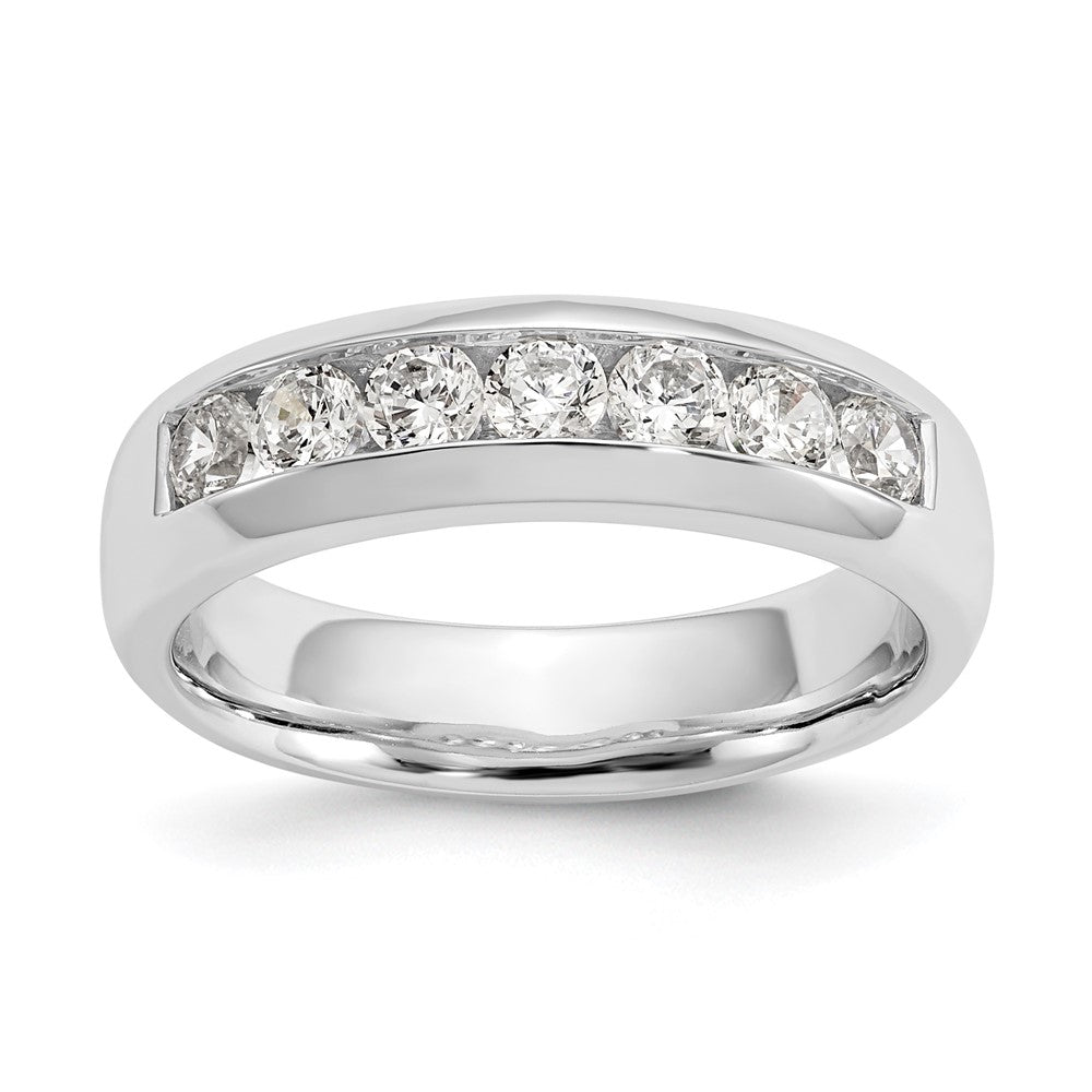 14K White Gold 7-Stone 3/4 carat Round Diamond Complete Channel Band