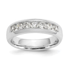 14K White Gold 7-Stone 3/4 carat Round Diamond Complete Channel Band