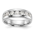 14K White Gold 7-Stone Channel Band