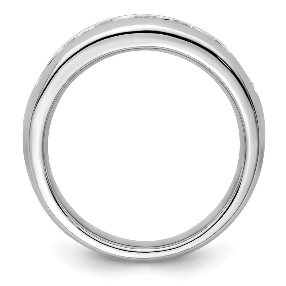 14K White Gold 7-Stone 1 carat Round Diamond Complete Channel Band