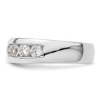 14K White Gold 7-Stone 1 carat Round Diamond Complete Channel Band