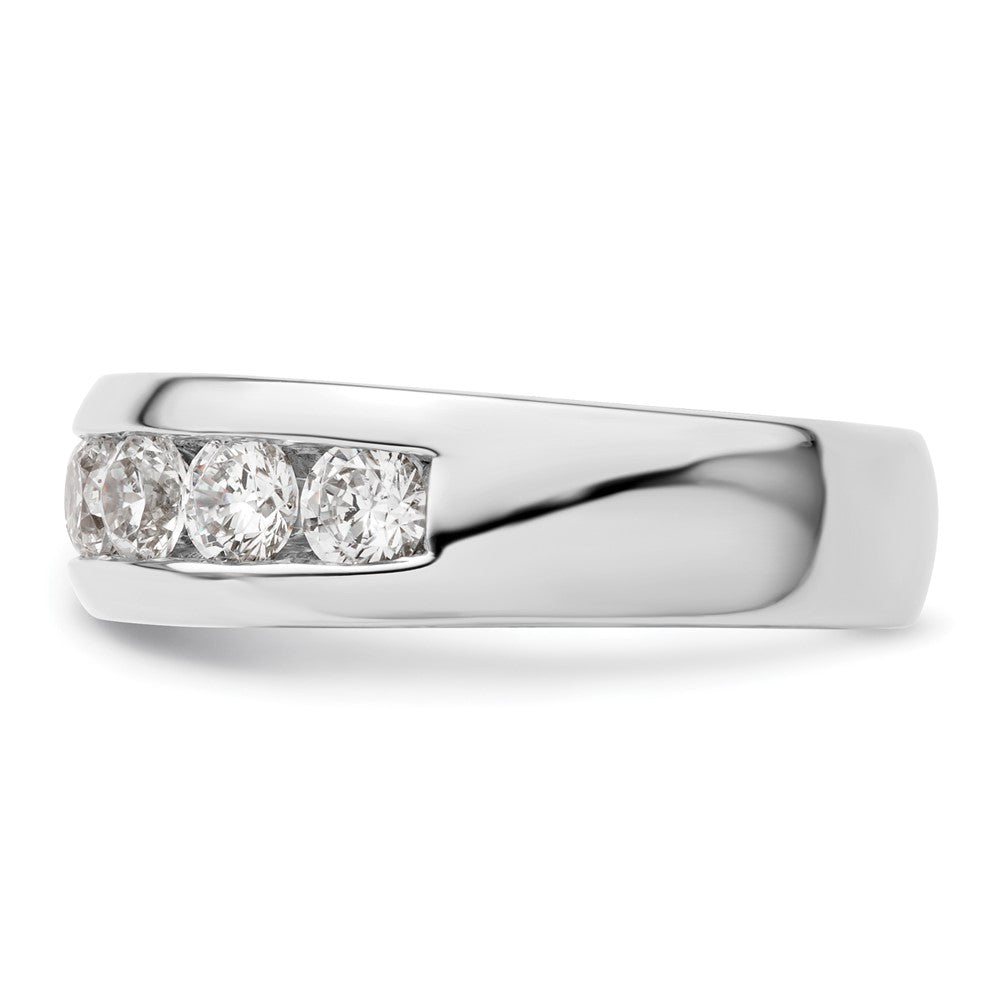 14K White Gold 7-Stone 1 carat Round Diamond Complete Channel Band