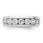 14K White Gold 7-Stone 1 carat Round Diamond Complete Channel Band