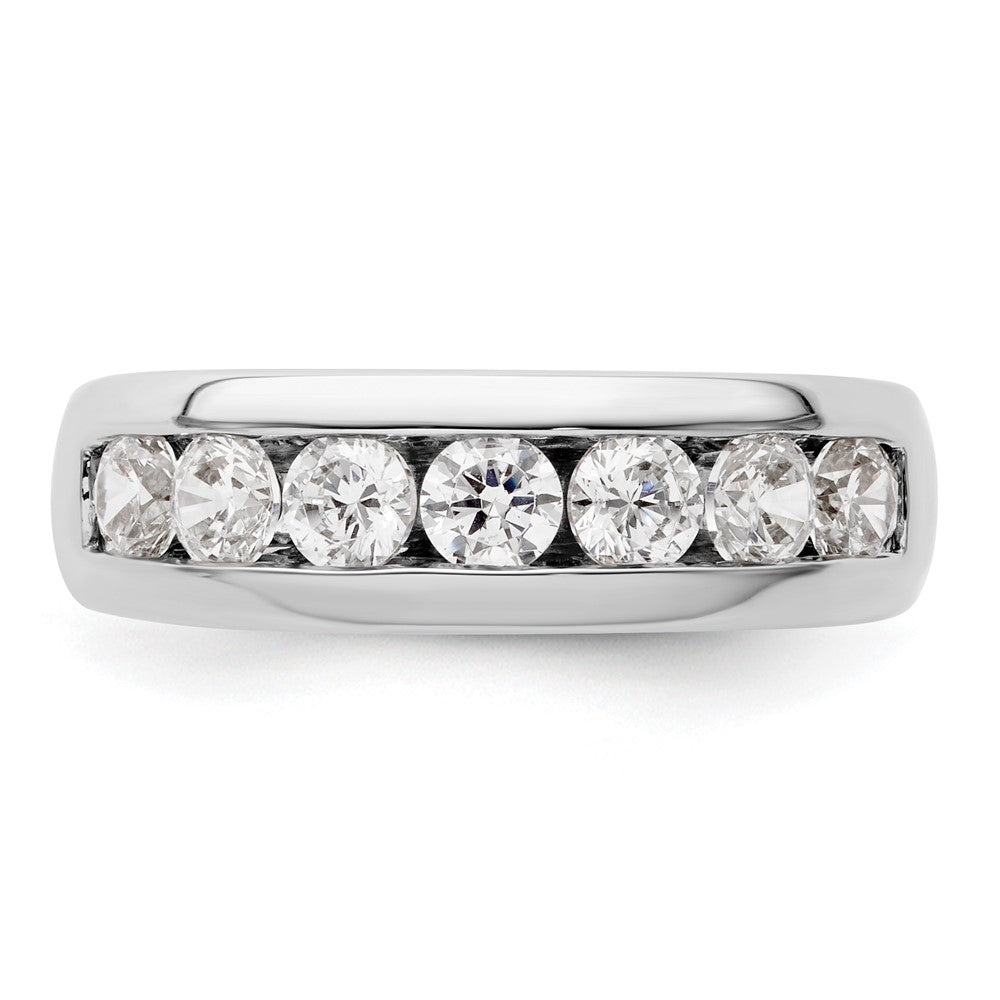 14K White Gold 7-Stone 1 carat Round Diamond Complete Channel Band