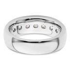 14K White Gold 7-Stone 1 carat Round Diamond Complete Channel Band