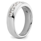 14K White Gold 7-Stone 1 carat Round Diamond Complete Channel Band