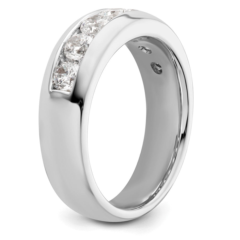 14K White Gold 7-Stone 1 carat Round Diamond Complete Channel Band