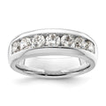 14K White Gold 7-Stone 1 carat Round Diamond Complete Channel Band