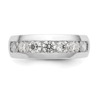 14K White Gold 7-Stone 1.25 carat Round Diamond Complete Channel Band