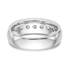 14K White Gold 7-Stone 1.25 carat Round Diamond Complete Channel Band