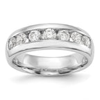 14K White Gold 7-Stone 1.25 carat Round Diamond Complete Channel Band