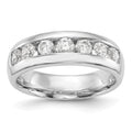 14K White Gold 7-Stone 1.25 carat Round Diamond Complete Channel Band