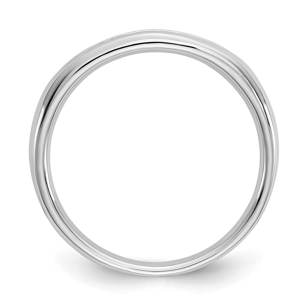 14K White Gold 7-Stone 1/10 carat Round Diamond Complete Channel Band