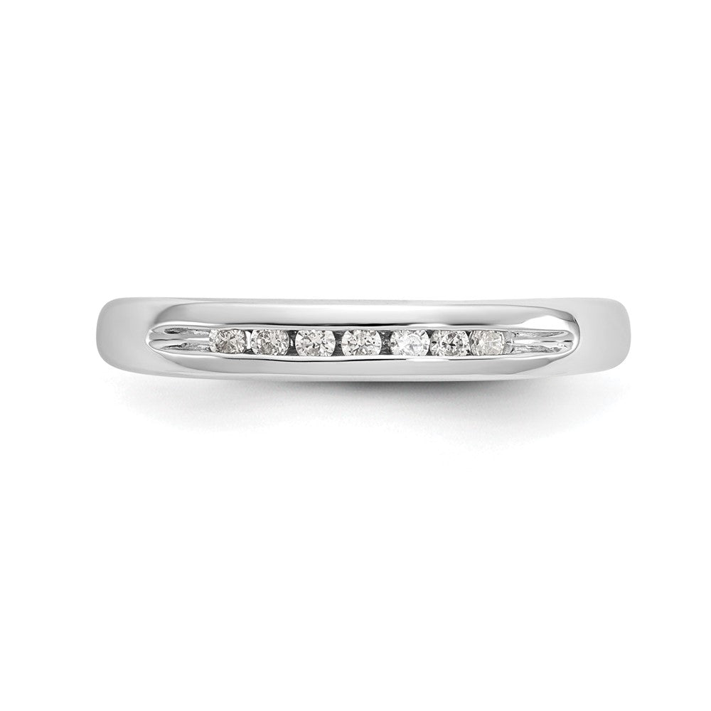 14K White Gold 7-Stone 1/10 carat Round Diamond Complete Channel Band