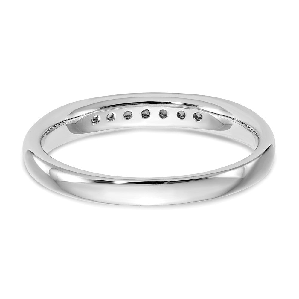 14K White Gold 7-Stone 1/10 carat Round Diamond Complete Channel Band