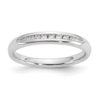 14K White Gold 7-Stone 1/10 carat Round Diamond Complete Channel Band