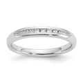 14K White Gold 7-Stone 1/10 carat Round Diamond Complete Channel Band