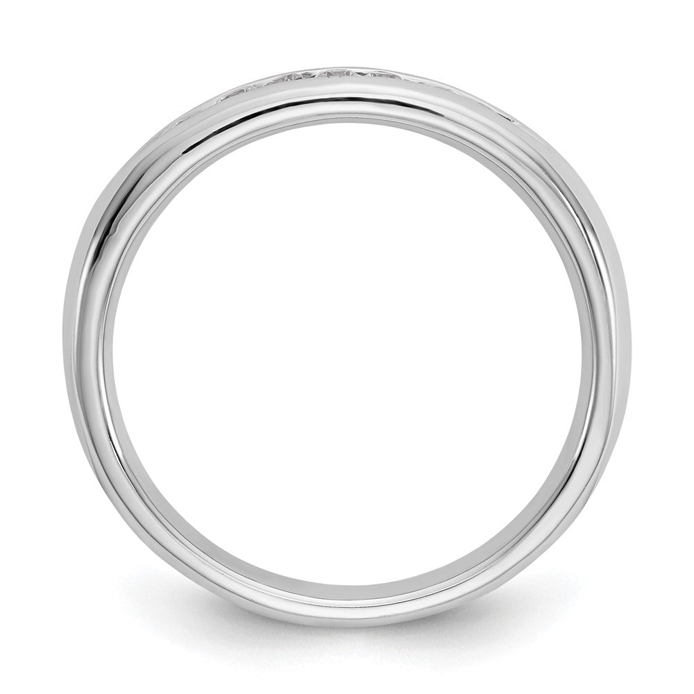14K White Gold 7-Stone 1/6 carat Round Diamond Complete Channel Band