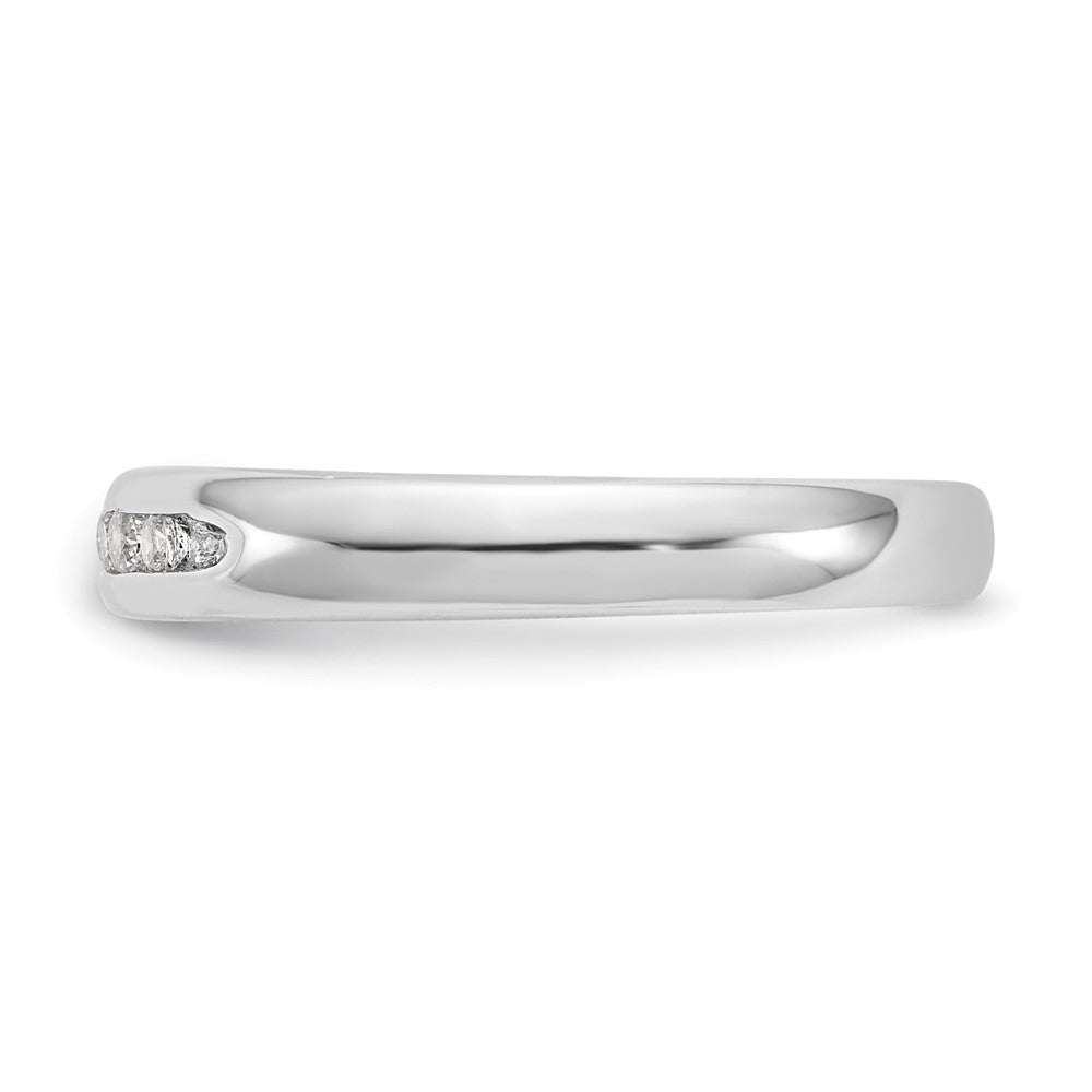 14K White Gold 7-Stone 1/6 carat Round Diamond Complete Channel Band