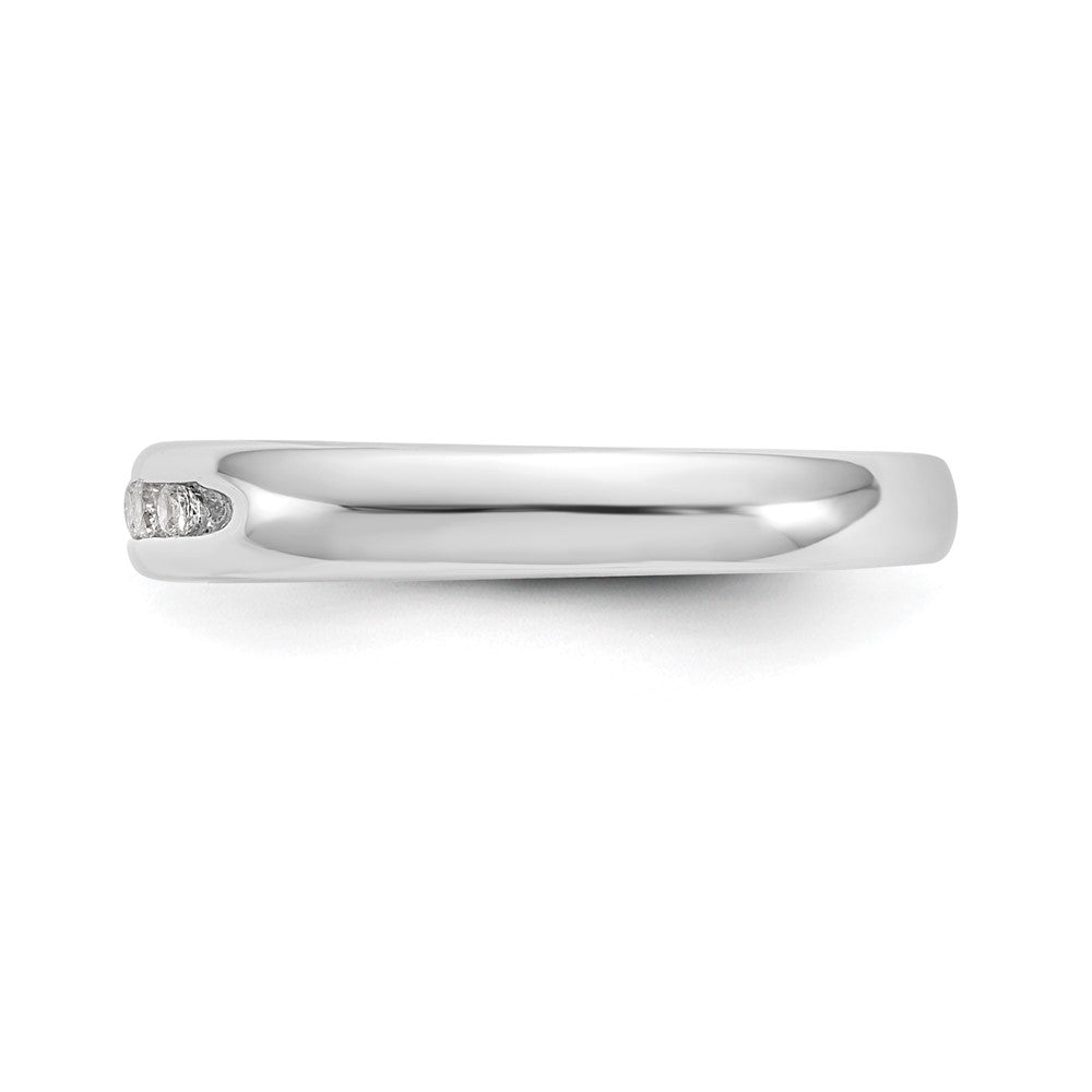 14K White Gold 7-Stone 1/6 carat Round Diamond Complete Channel Band