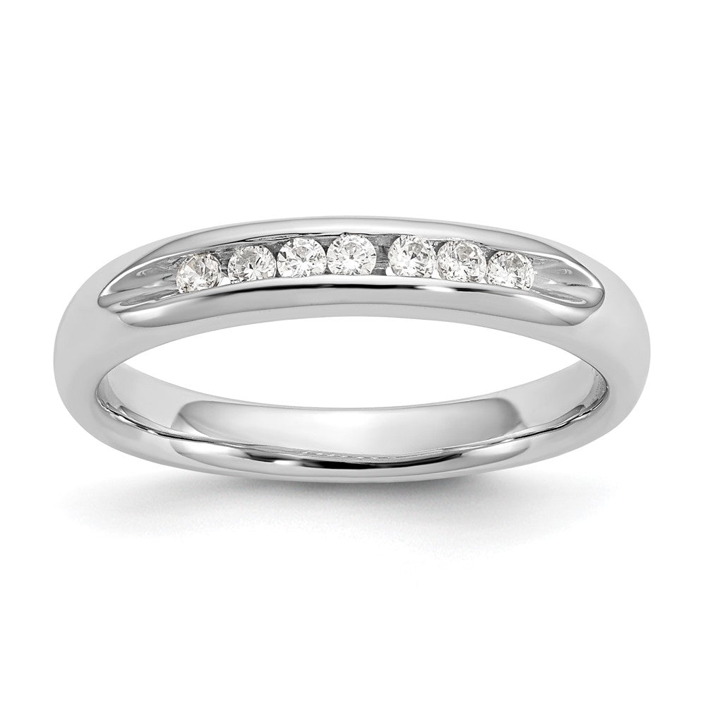 14K White Gold 7-Stone 1/6 carat Round Diamond Complete Channel Band