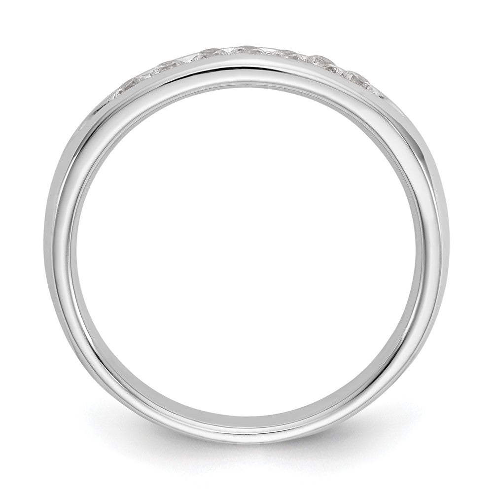 14K White Gold 7-Stone 1/5 carat Round Diamond Complete Channel Band