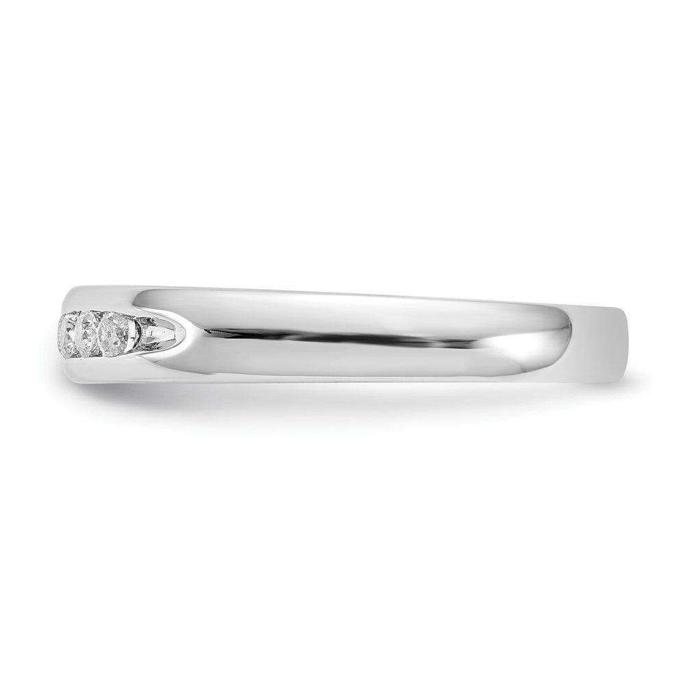 14K White Gold 7-Stone 1/5 carat Round Diamond Complete Channel Band
