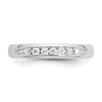 14K White Gold 7-Stone 1/5 carat Round Diamond Complete Channel Band