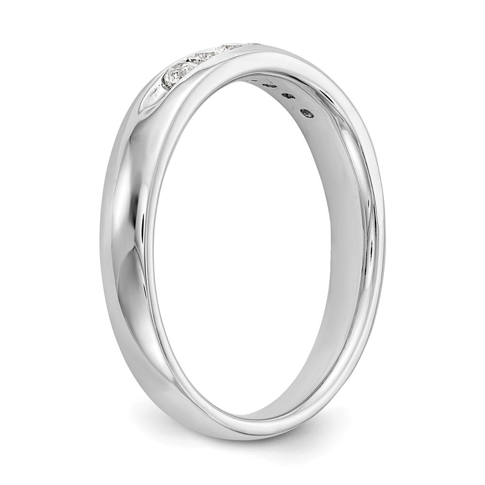 14K White Gold 7-Stone 1/5 carat Round Diamond Complete Channel Band