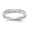 14K White Gold 7-Stone 1/5 carat Round Diamond Complete Channel Band