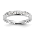 14K White Gold 7-Stone 1/5 carat Round Diamond Complete Channel Band