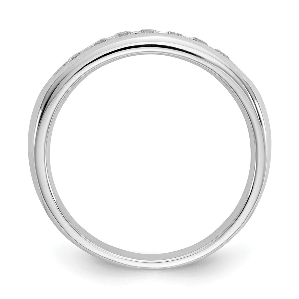14K White Gold 7-Stone 1/4 carat Round Diamond Complete Channel Band