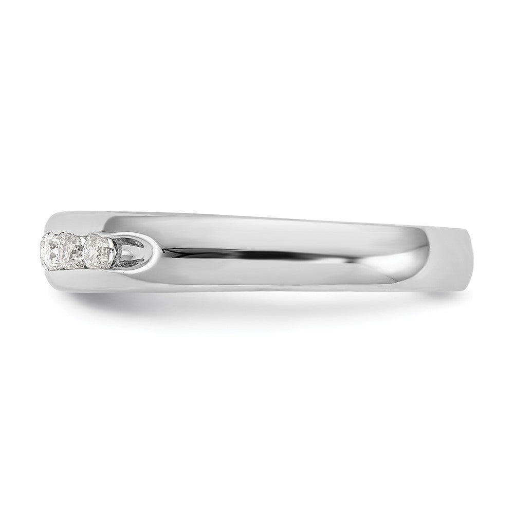 14K White Gold 7-Stone 1/4 carat Round Diamond Complete Channel Band