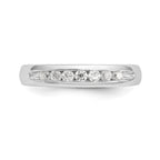 14K White Gold 7-Stone 1/4 carat Round Diamond Complete Channel Band