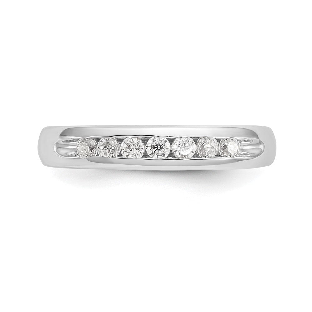 14K White Gold 7-Stone 1/4 carat Round Diamond Complete Channel Band