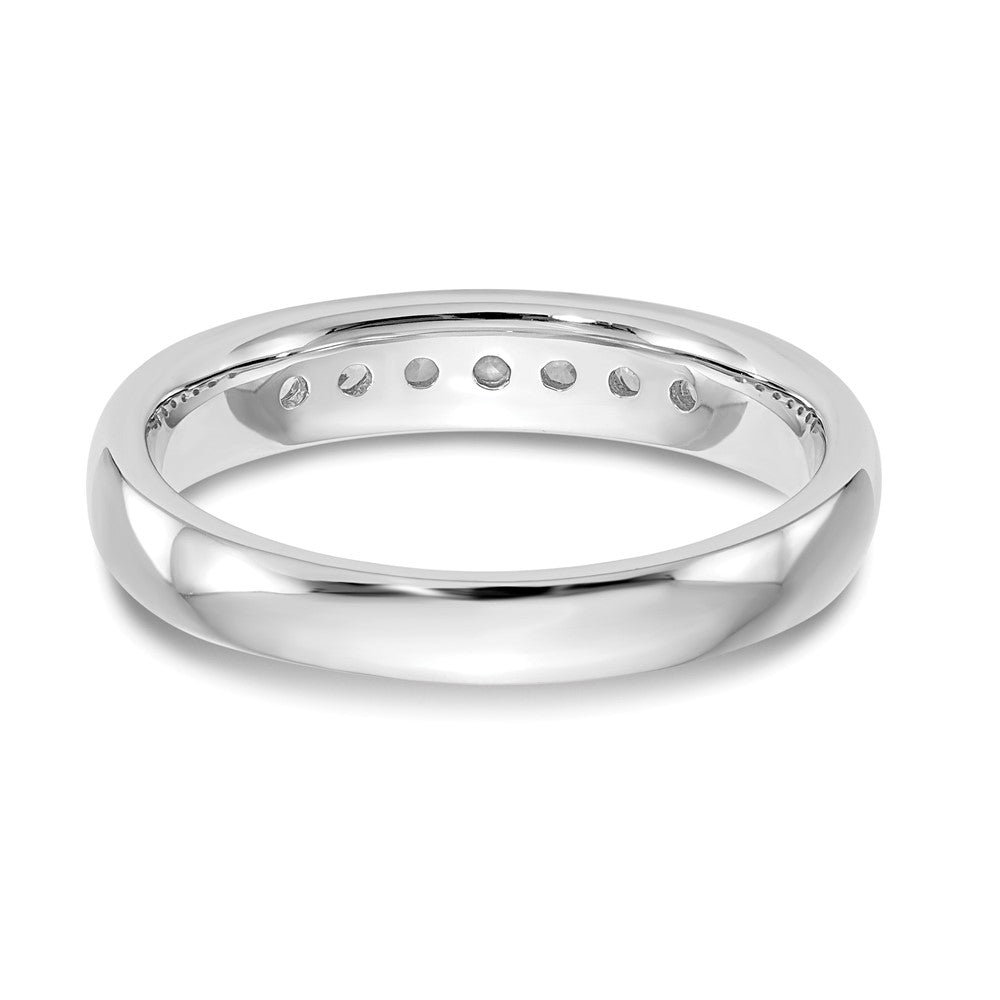 14K White Gold 7-Stone 1/4 carat Round Diamond Complete Channel Band