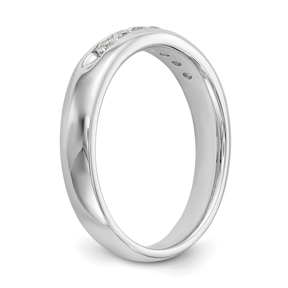 14K White Gold 7-Stone 1/4 carat Round Diamond Complete Channel Band