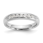 14K White Gold 7-Stone 1/4 carat Round Diamond Complete Channel Band
