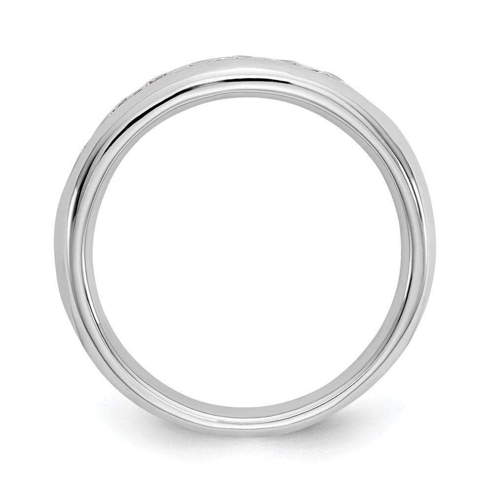14K White Gold 7-Stone 1/3 carat Round Diamond Complete Channel Band