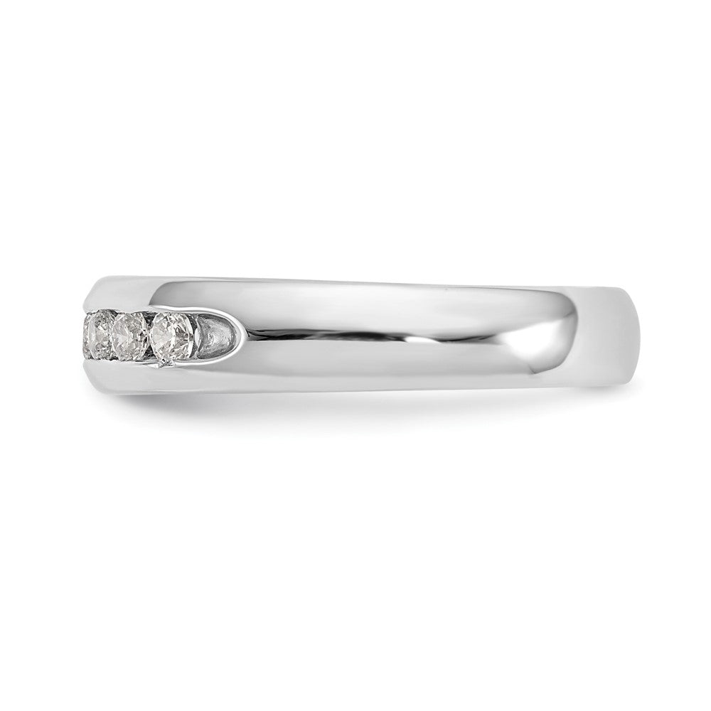 14K White Gold 7-Stone 1/3 carat Round Diamond Complete Channel Band