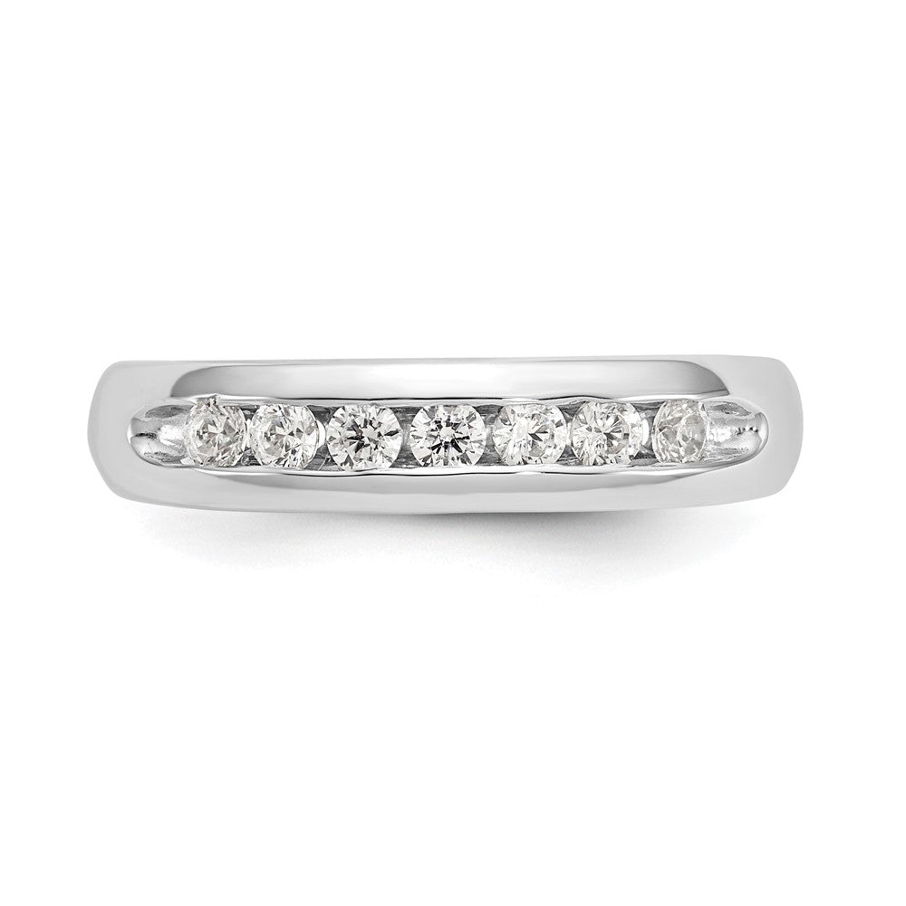 14K White Gold 7-Stone 1/3 carat Round Diamond Complete Channel Band