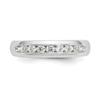 14K White Gold 7-Stone 1/3 carat Round Diamond Complete Channel Band