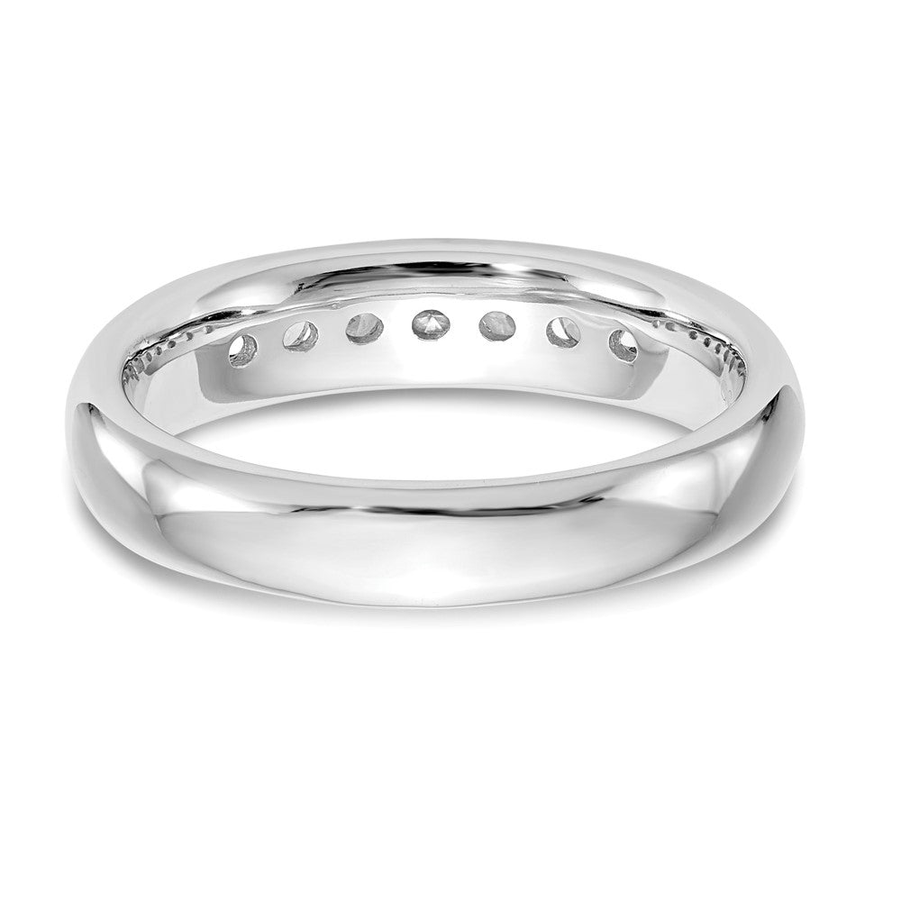 14K White Gold 7-Stone 1/3 carat Round Diamond Complete Channel Band