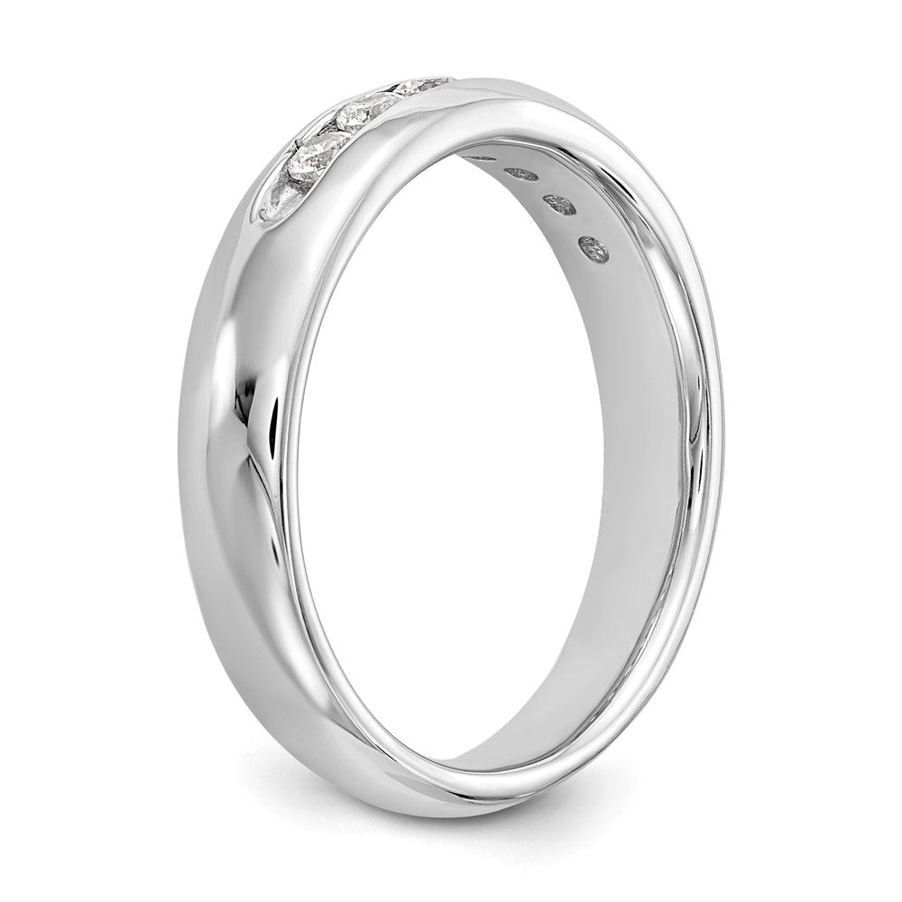 14K White Gold 7-Stone 1/3 carat Round Diamond Complete Channel Band