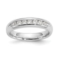 14K White Gold 7-Stone 1/3 carat Round Diamond Complete Channel Band